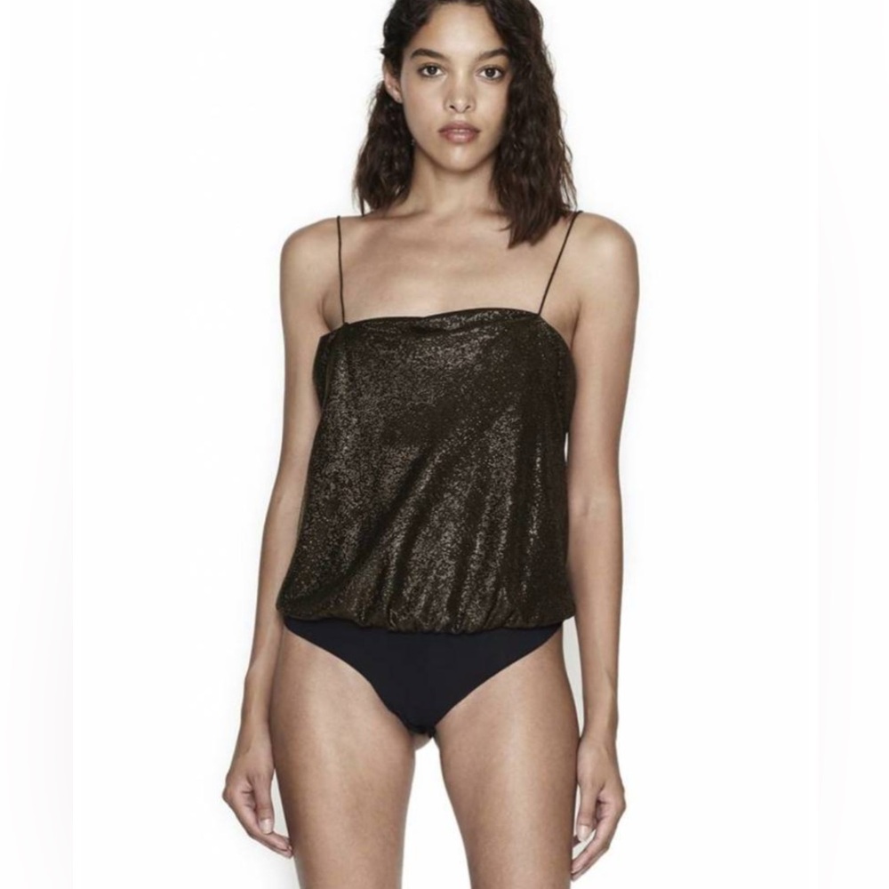 ALIX NYC DEAN METALLIC BODYSUIT Size XS